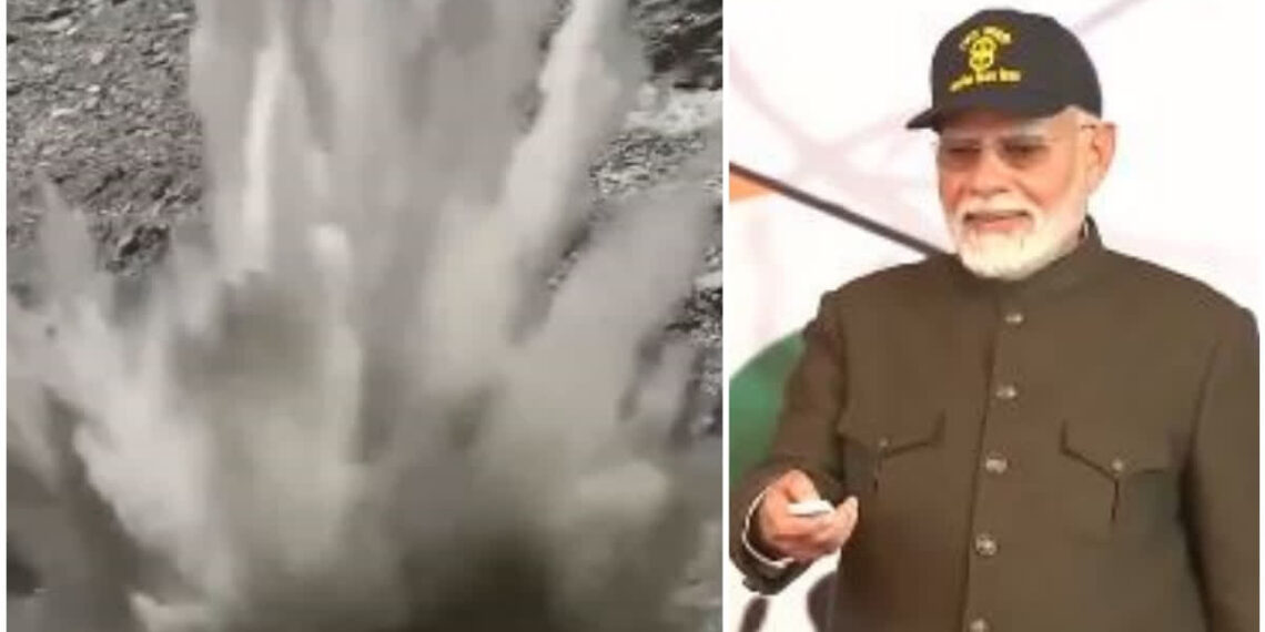 PM Modi conducts ‘first blast’ of Shinkun La tunnel