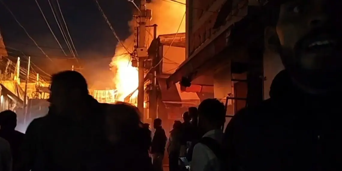 40 Shops Gutted in Massive Fire at Shiv Market Near Jammu Railway Station