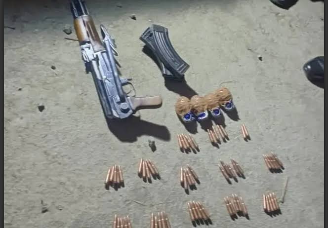 AK-47, Grenades, IED Recovered During CASO in Sopore