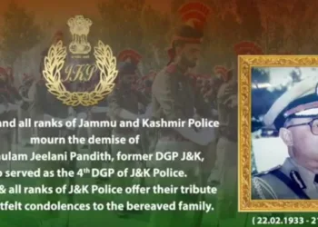 Former DGP Ghulam Jeelani Pandith Passes Away, J&K Police Offers Tribute