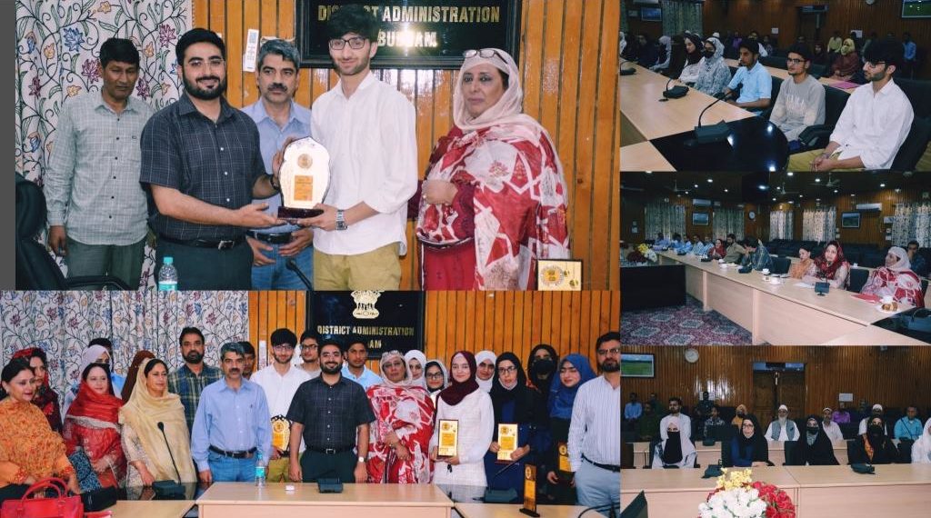 District Administration Budgam felicitates 12th class toppers