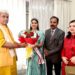 LG Manoj Sinha congratulates Mrs World 2022 Sargam Koushal