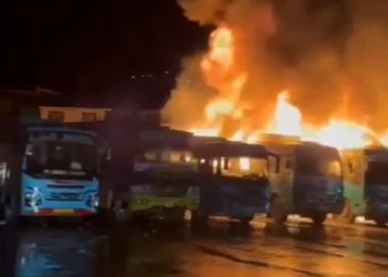 Seven Buses Damaged in Kupwara Bus Stand Fire; No Loss of Life Reported