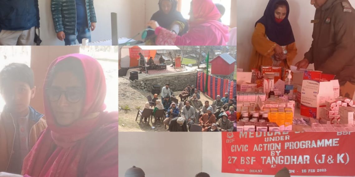 بی ایس ایف کی جانب سے کرناہ میں مفت طبی کینمپ منعقد کیا گیا