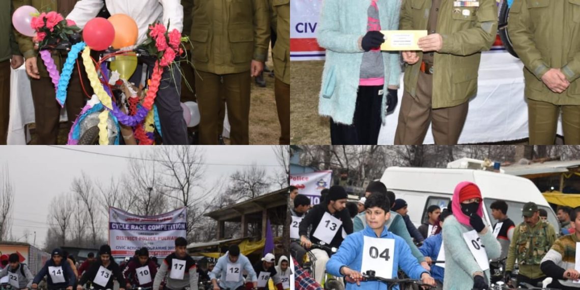Police organizes cycle race in Pulwama