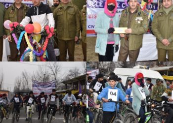 Police organizes cycle race in Pulwama