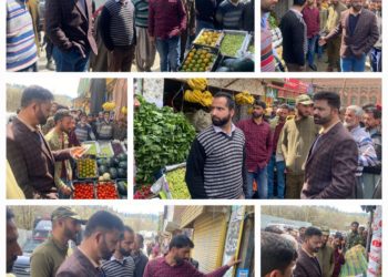 ہندواڑہ زچلدرہ میں بازار کی چیکنگ کی گی