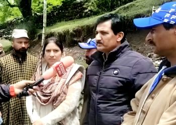 Mohammad Amin Shah visited Panzin Ganderbal to take notice of the breach of power canal