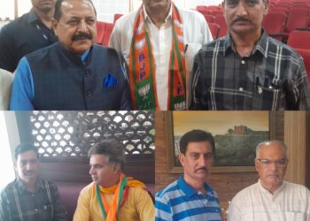 Mohammad Amin Shah met Ravendra Raina,Ashok koul and Dr Jitendar Singh at Jammu. BJP J&K to conduct outreach programs on the successful completion of nine years in governance