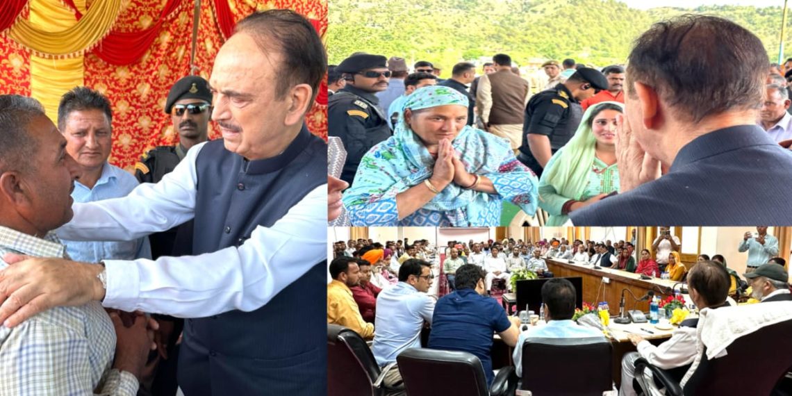 Azad visits Rajouri, met Dhangri terror victims, many delegations