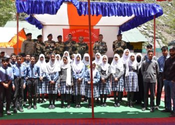 Weapon Displayed and Short Film on Border Security Force the First Line of Defence Programme held  By 27 Bn BSF