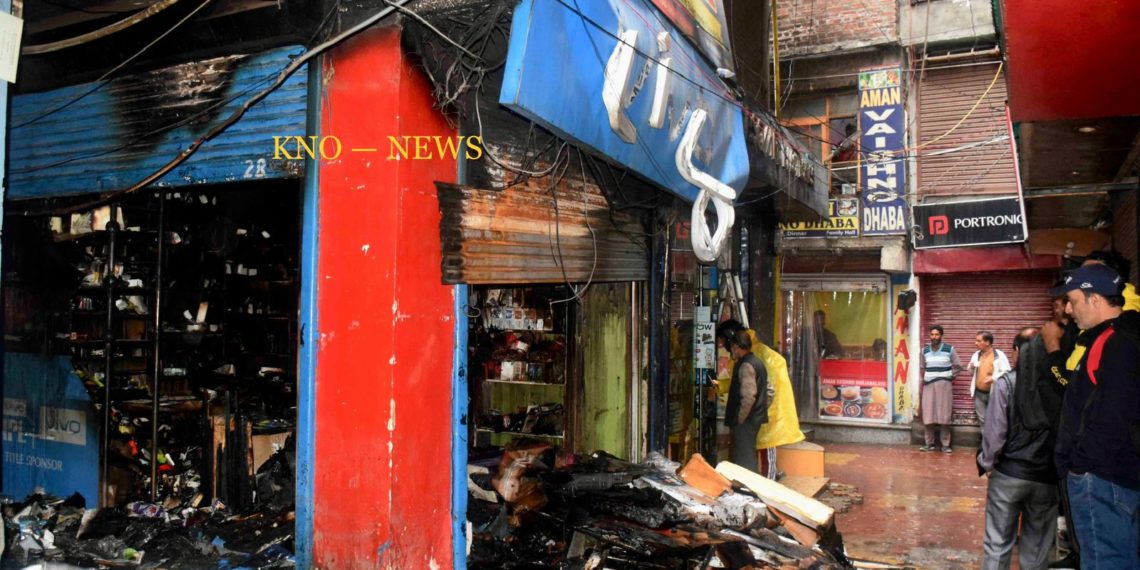 Electronic shop gutted in midnight blaze in Lal Chowk