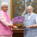 LG Manoj Sinha met Prime Minister Narendra Modi in Delhi.