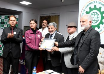 Chamber of Commerce & Industries Kashmir Honors International Gold Medalist Sadia Tariq for Sporting Excellence