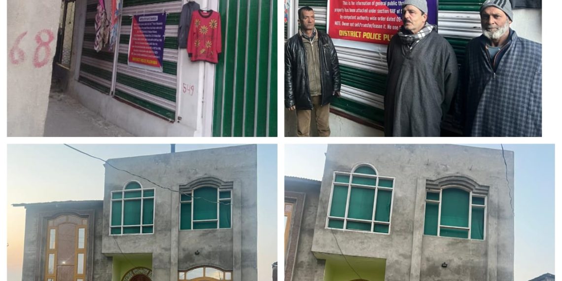 Properties of notorious drug paddlers worth lakhs attached in Pulwama