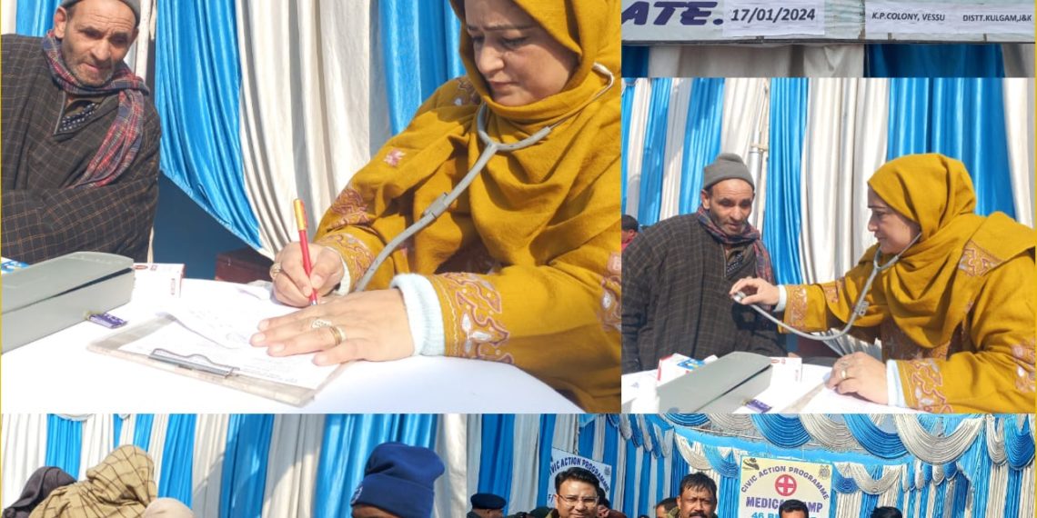 CRPF’s 46th Battalion held its fourth free medical camp at Migrant colony Vessu Qazigund