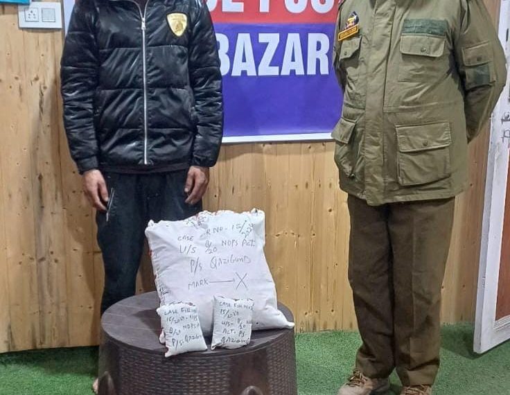 Police arrests a drug peddler in Kulgam; Contraband substance recovered