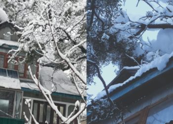 کرناہ میں برف باری کا سلسلہ جاری  شاہراہ دوسرے روز بھی بند بجلی سپلائی بھی متاثر دو مکانوں کو نقصان