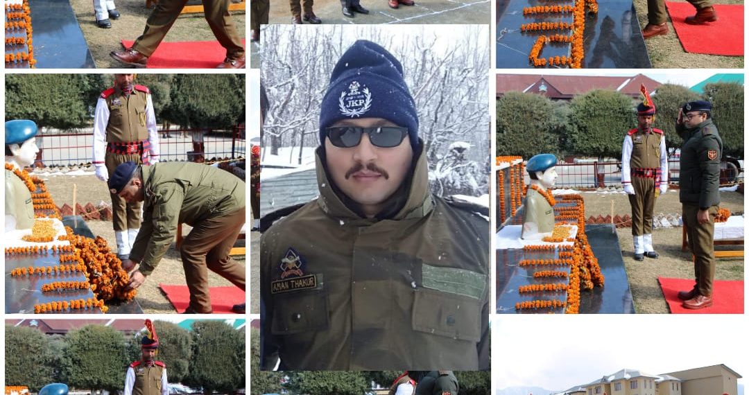 DIG SKR Anantnag, SSP Kulgam pays rich tributes to Martyr DySP Aman Kumar Thakur on his martyrdom anniversary