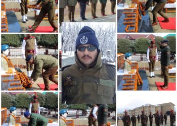 DIG SKR Anantnag, SSP Kulgam pays rich tributes to Martyr DySP Aman Kumar Thakur on his martyrdom anniversary