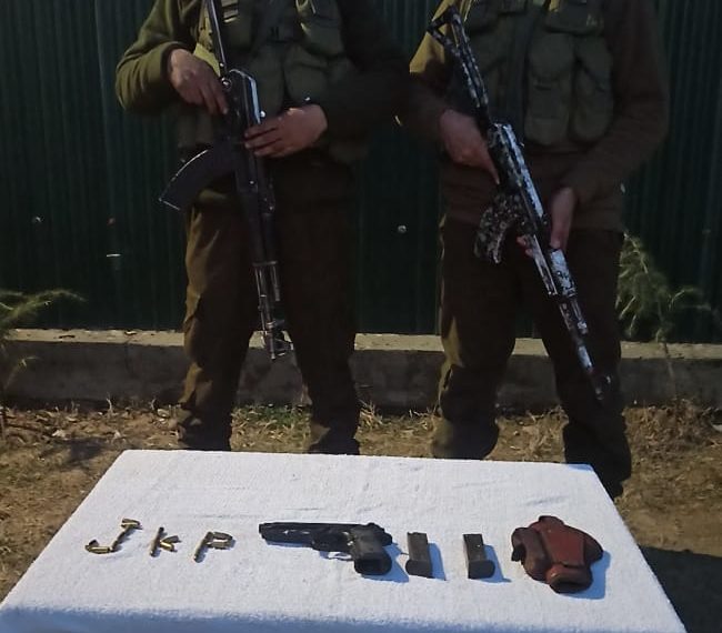 Sopore Police busted one hideout and recovered arms ammunition