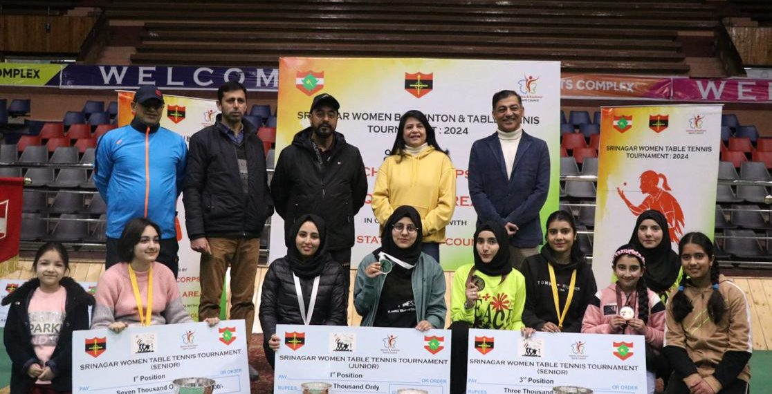 Chinar crops HQ 31 organised women badminton and table tennis tournament in Srinagar