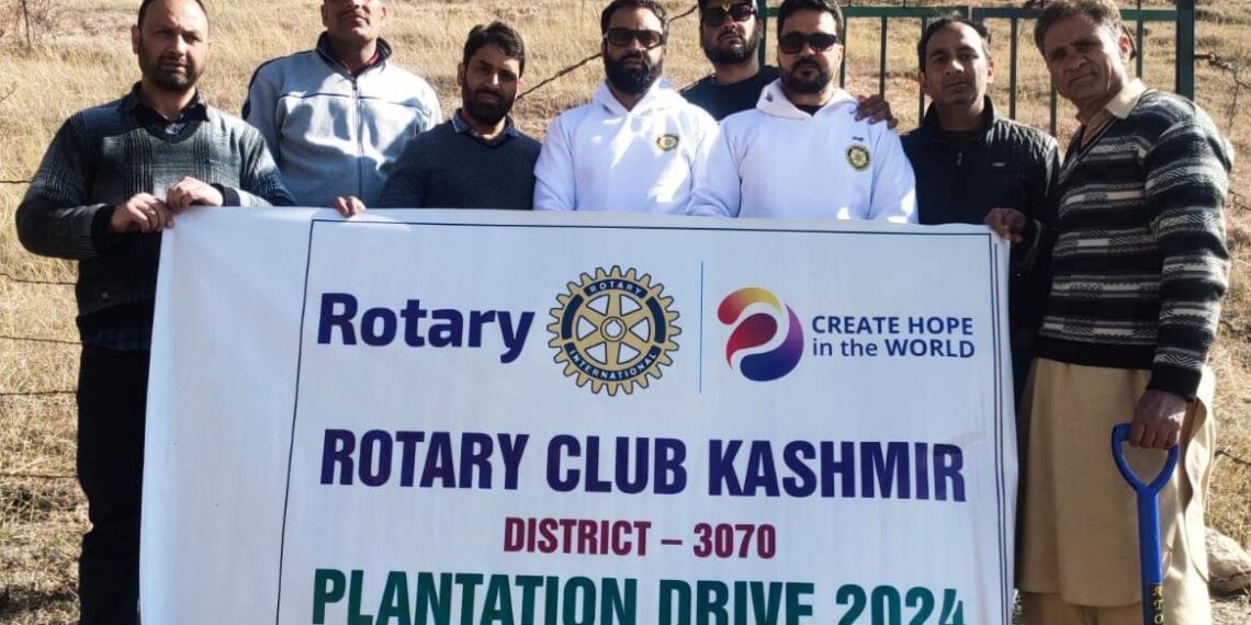 Rotary Club of Kashmir, a Unit of Rotary International, Launches Plantation Drive at Mansabal Catchment Area