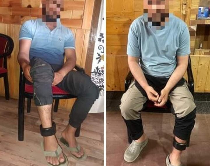 Sopore Police fix GPS tracker anklet on two bailed-out terror associates