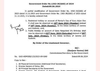 Government prepones 2 holidays in Jammu and Kashmir