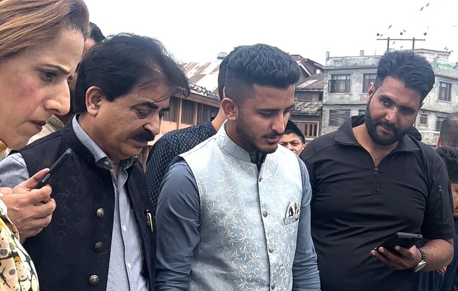 Sri Ashok Bhat, District President Bharatiya Janata Party today visited Safakadal of downtown area where a suicidal attempt by a girl was averted