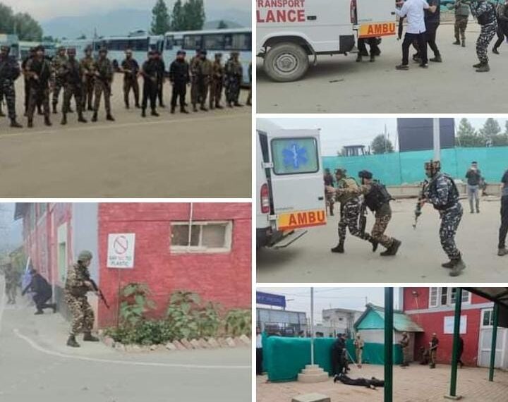 Kulgam Police along with counterparts Conduct Mock Drill at Walnut Factory Qazigund Ahead of Amarnath Yatra