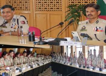 DGP J&K, other senior officers interact with probationary IPS officers at PHQ