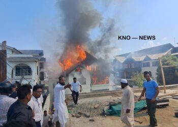 Residential house damaged in fire mishap in Rajbagh
