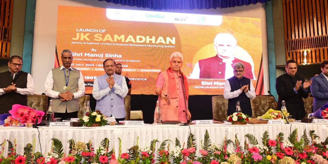  Lt Governor launches ‘JK SAMADHAN’ – Unified Grievance Redressal & Monitoring System at Srinagar