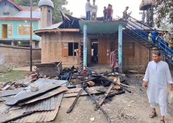 Imambara Reduced to Ashes in Devastating Blaze in Budgam’s Hanjuk Village