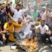 BJYM, RBD hold protests against Farooq Abdullah in Jammu