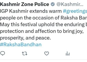 IGP Kashmir VK Birdi extends heartfelt Raksha Bandhan greetings