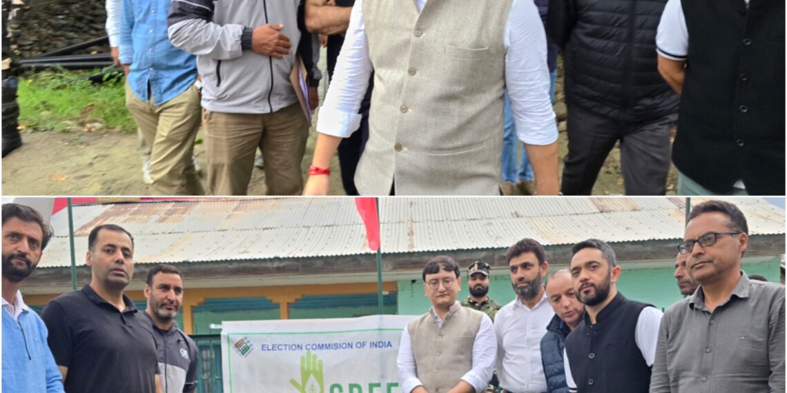 Assembly Elections-2024 DEO Baramulla reviews AMFs at polling stations in 11-Gulmarg AC, plants saplings at Green PS