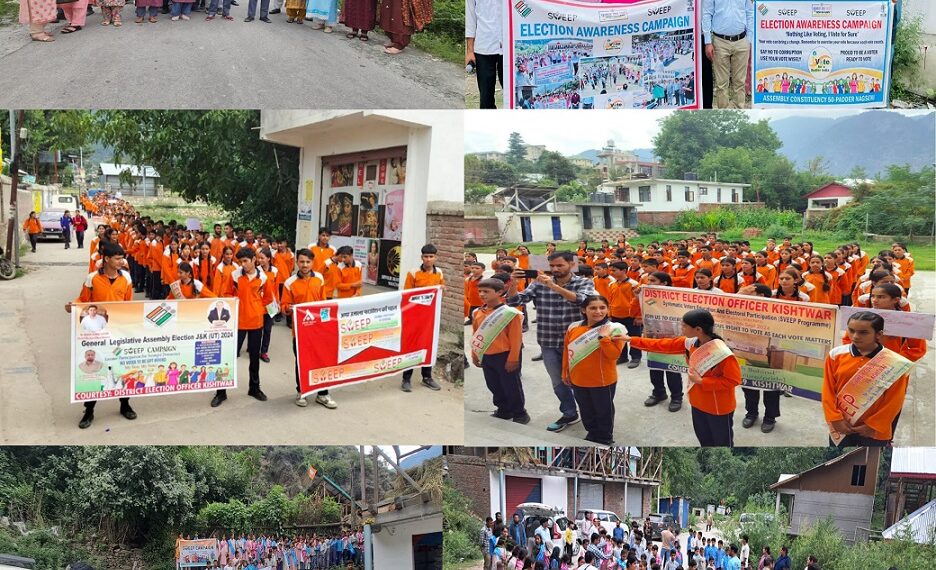 Assembly Election 2024: Voter awareness rallies taken out in different parts of Kishtwar