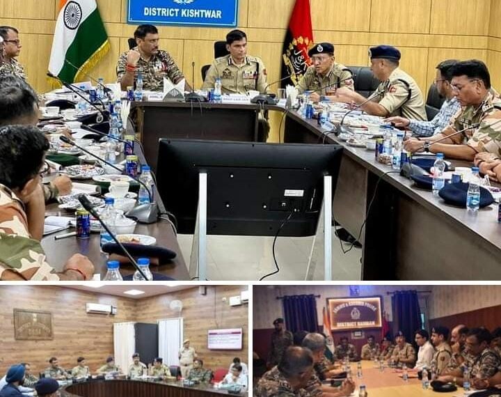 ADGP Law & Order J&K, ADGP CRPF J&K, ADGP Jammu Zone visits Doda, Kishtwar & Ramban; review Security Scenario, Law & Order, and Assembly Election Preparedness