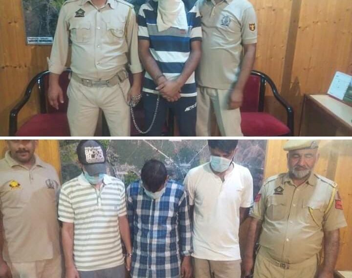 POLICE  ARRESTED DRUG PEDDLER/CONSUMERS  IN PAMPORE; CHARAS RECOVERED