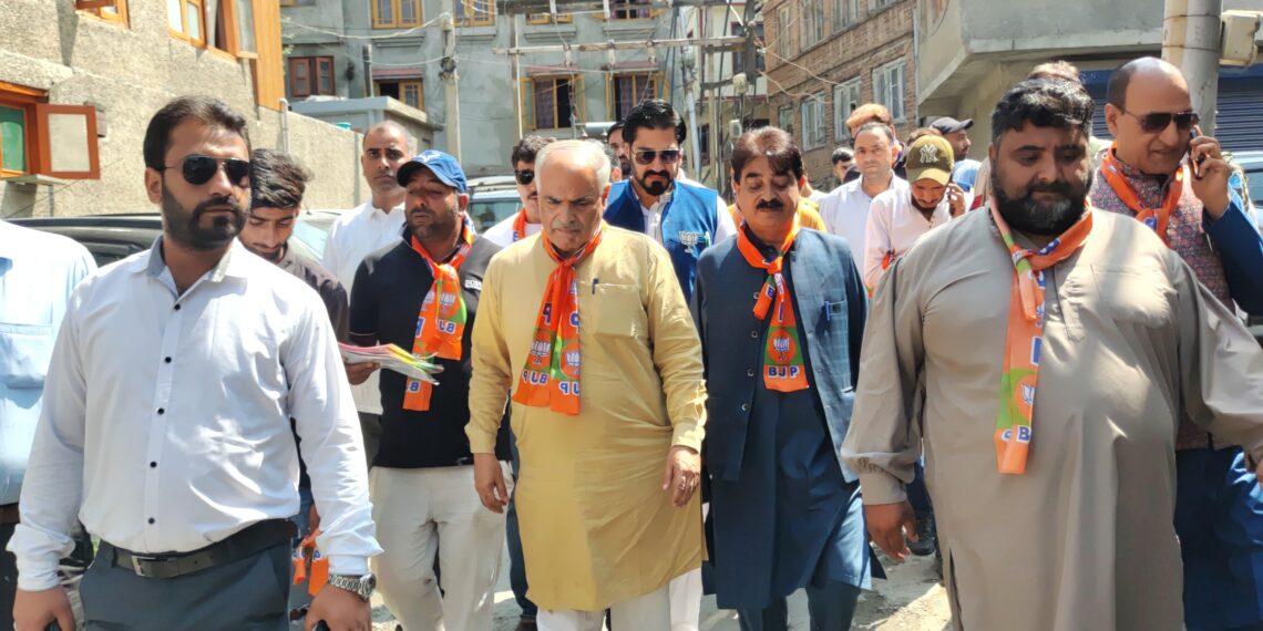 BJP Intensifies Door-to-Door Campaign in Habbakadal Constituency Ahead of Assembly Elections.