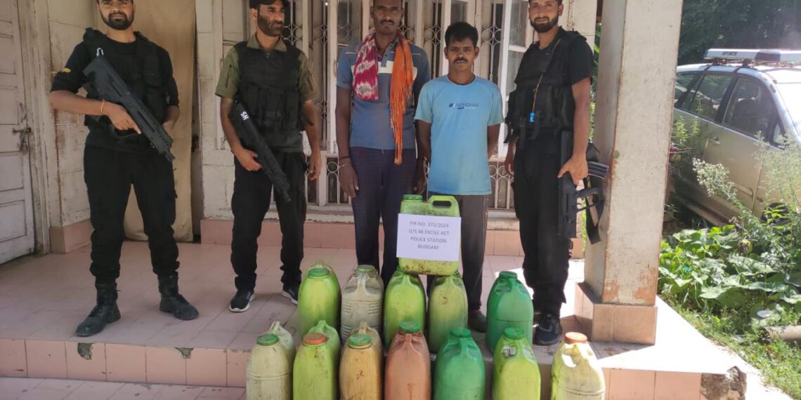 Police seizes huge quantity of crude wine in Budgam, 2 accused persons arrested