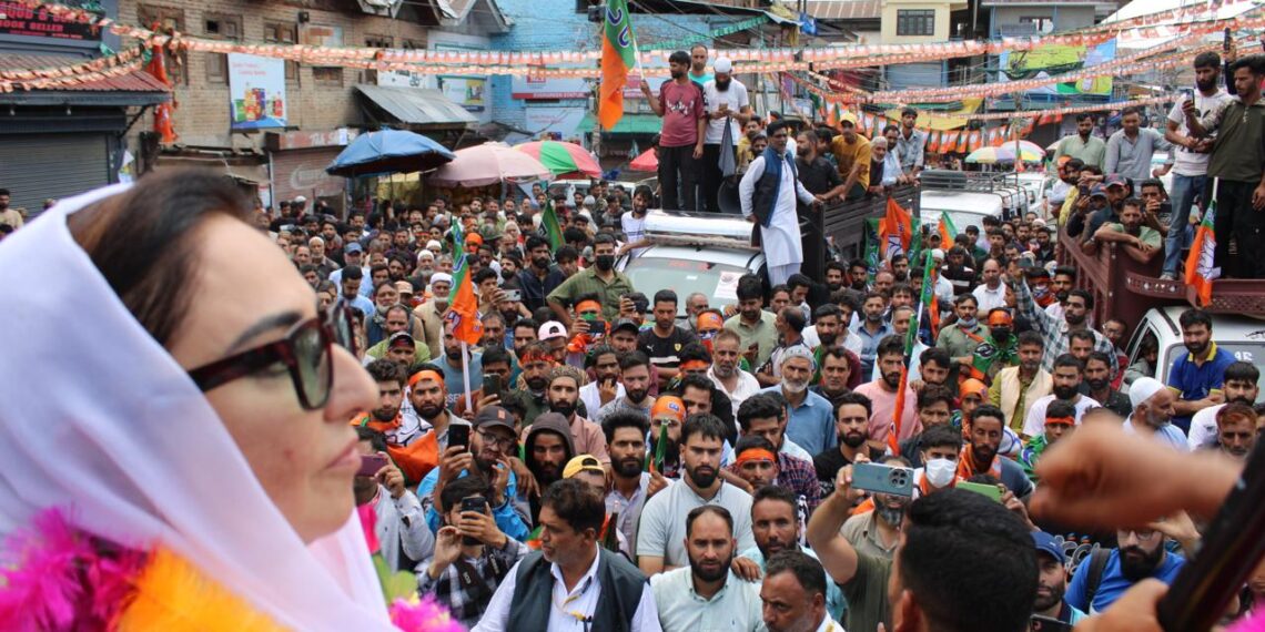 In Shopian Dr Darakhshan campaigned for BJP candidate Javed Qureshi