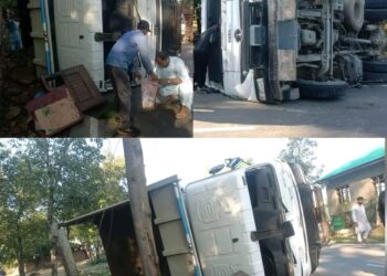 Dumper Skids Off Road in Kulgam, No Injuries Reported