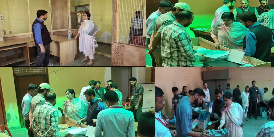 Assembly Elections-2024 DEO Kupwara inspects Commissioning of EVM/ VVPAT, election material