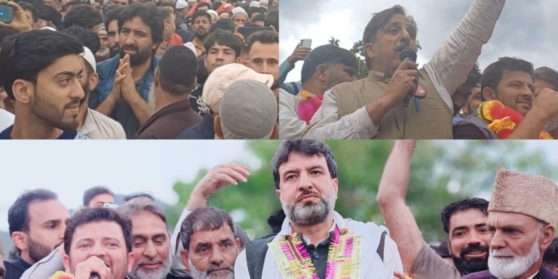 شاندار جیت درج کرنے کے بعد جاوید مرچال کرناہ پہنچے   نیشنل کانفرنس کے حامیوں نے جشن منایا اور پٹاخے سر کئے