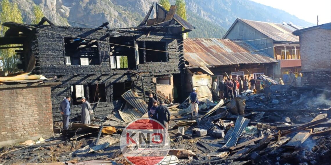 4 houses, 10 shops damaged in massive fire in Gurez market