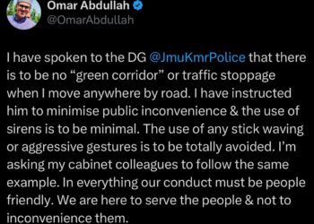 J&K CM Says No ‘Green Corridor’ for His Movements