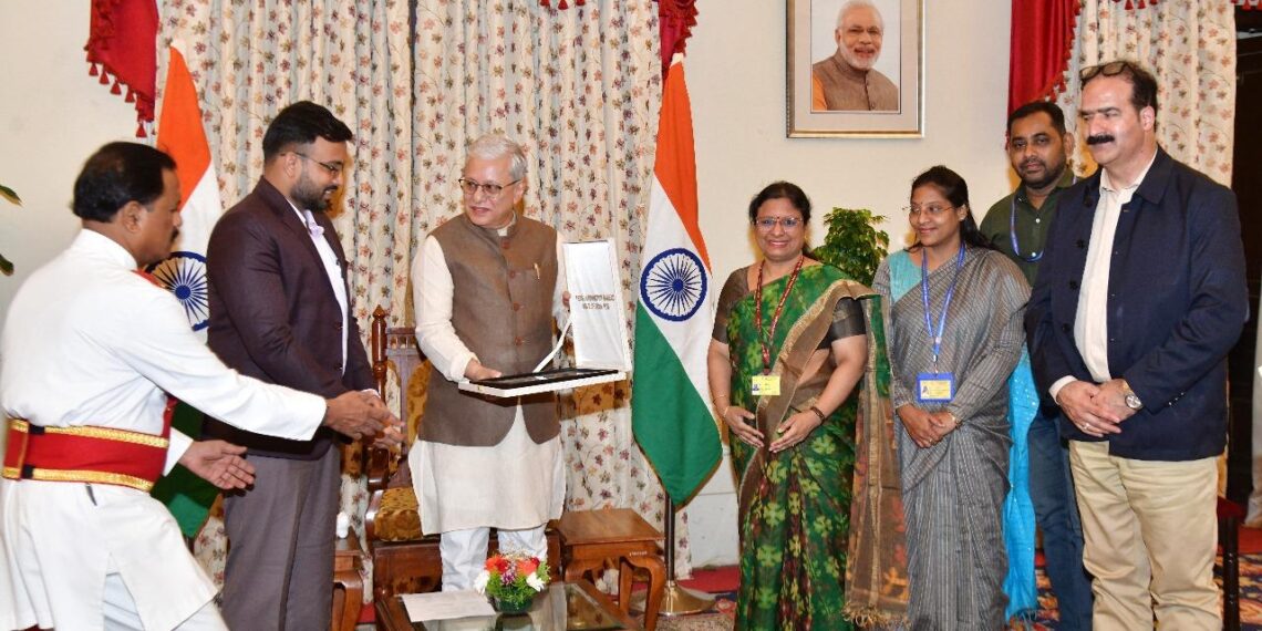 Media delegation from Jammu & Kashmir calls on the Governor of Telangana.